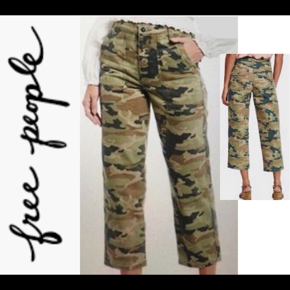 Free People Denim - Free People High Rise Camo Capris